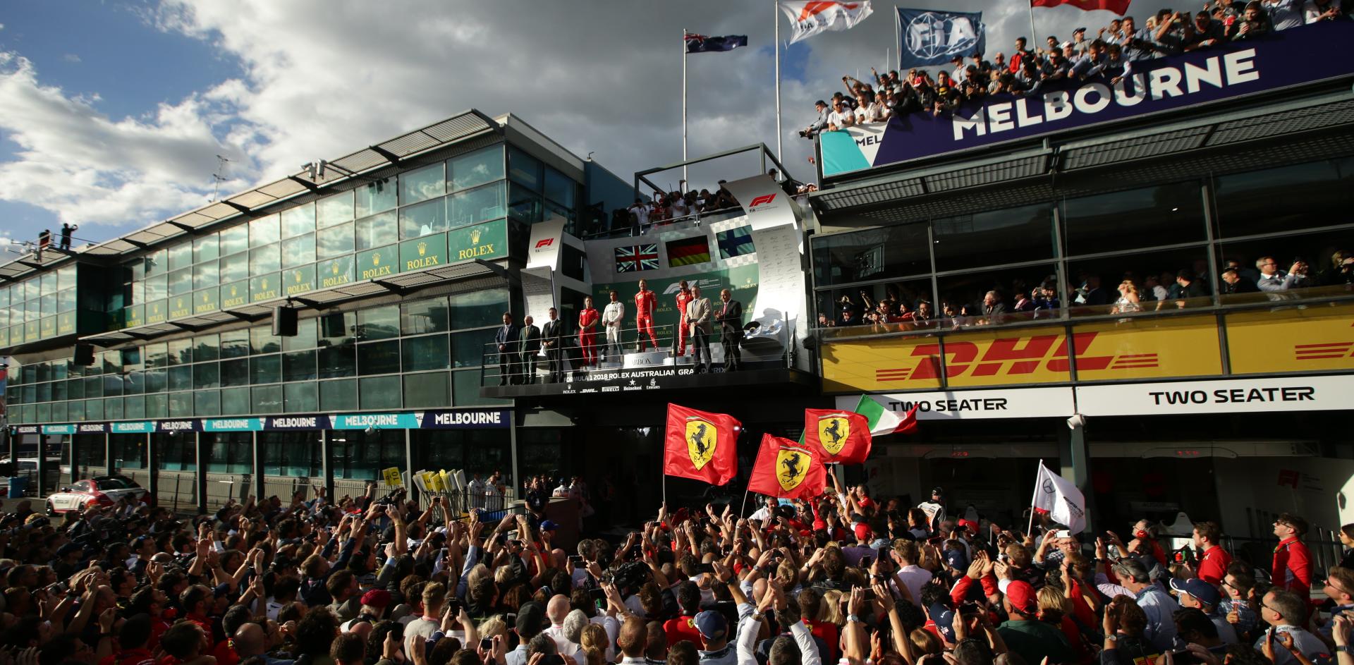 F1 Podium with crowd