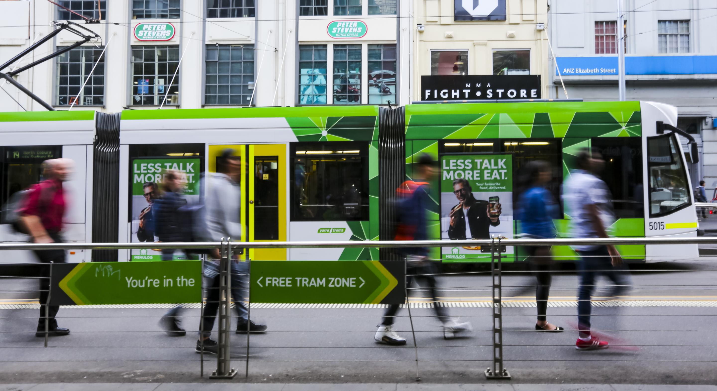 Tram passing by